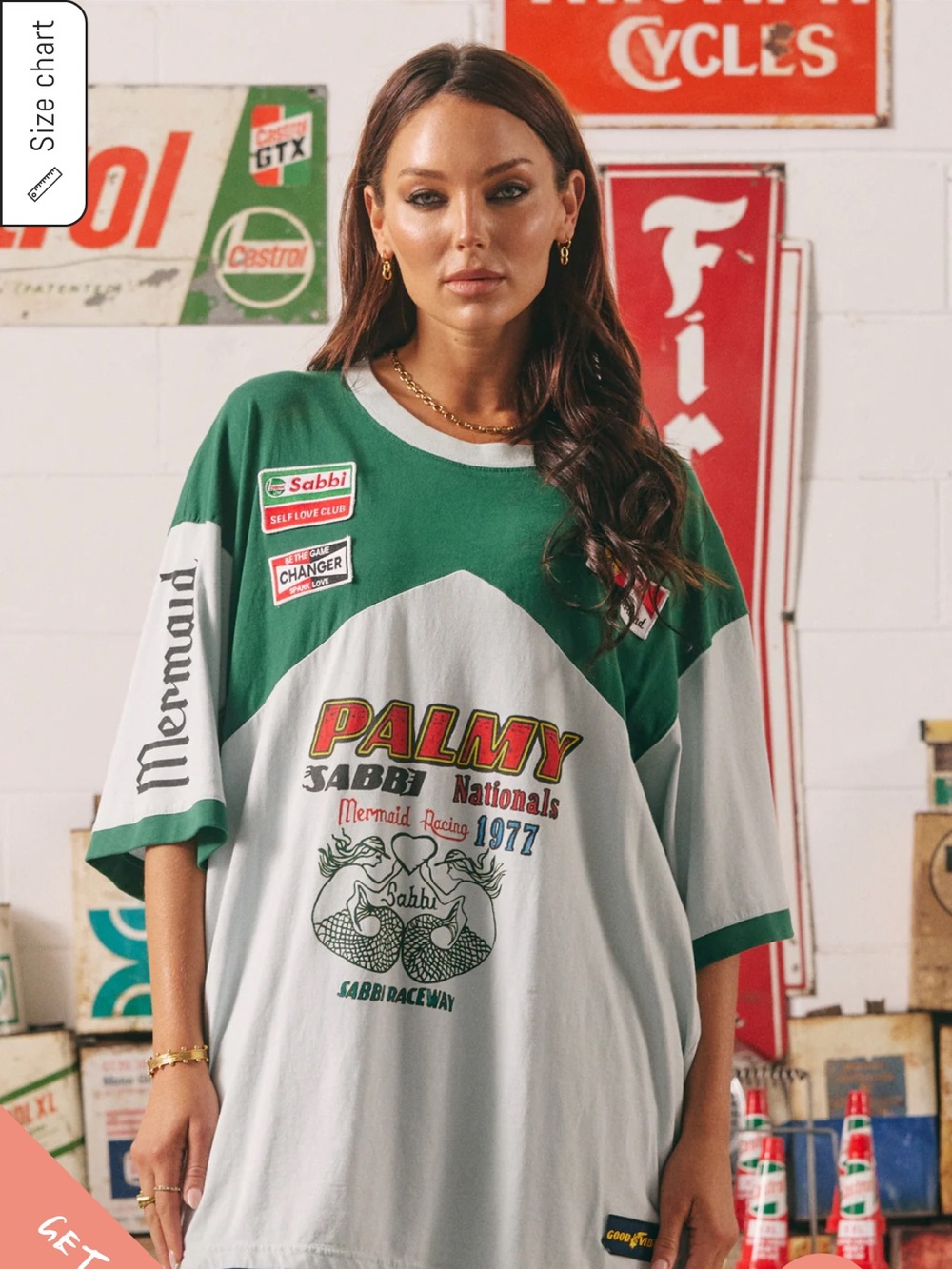 Palmy Sabbi Nationals 1977 Short Sleeve Tee - Green/White - Picture 8 of 9